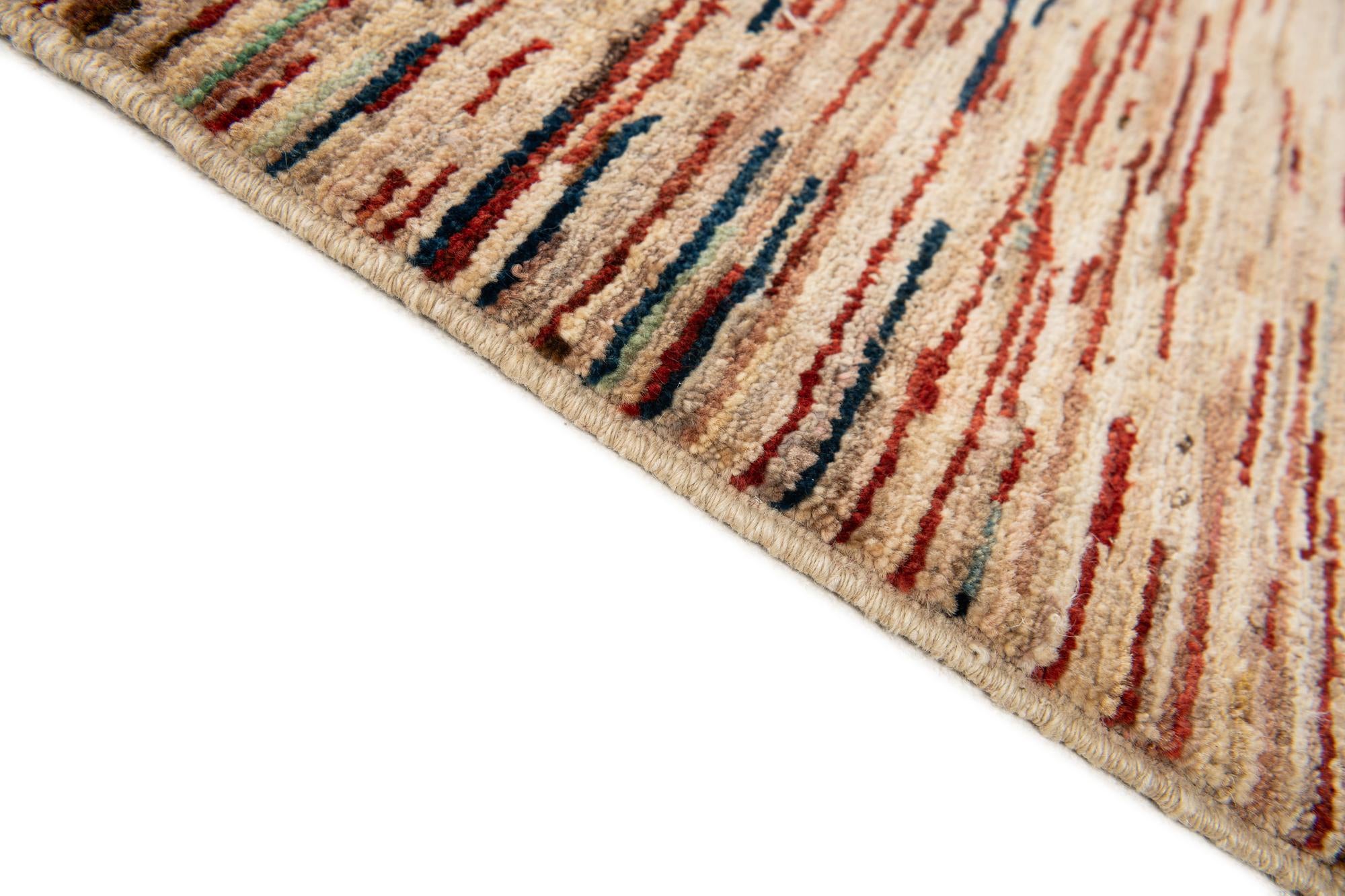 5' 1 x 6' 8 Hand Knotted Gabbeh Wool Rug