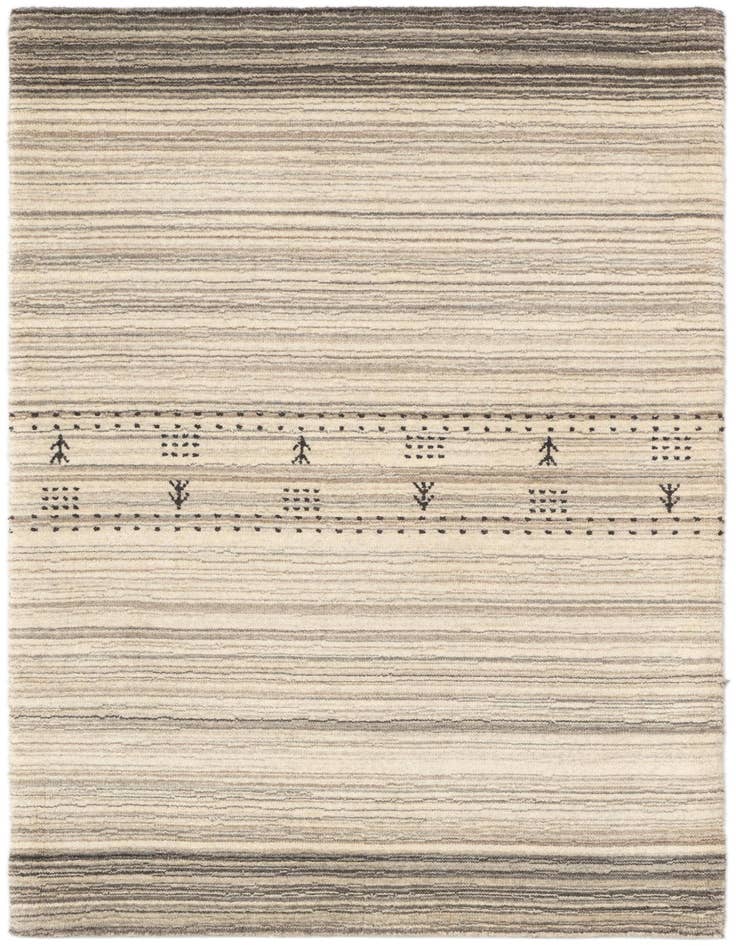 Detail image of 2' 5 x 4' Hand Knotted Gabbeh Wool Rug