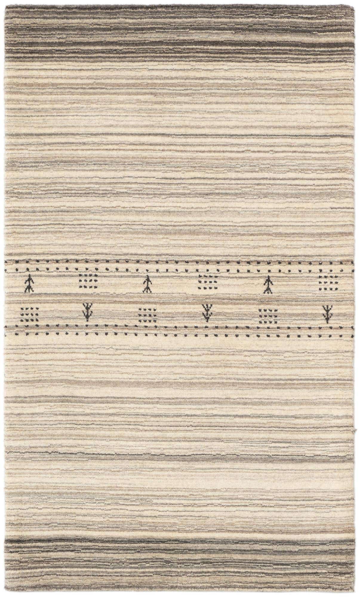 2' 5 x 4' Hand Knotted Gabbeh Wool Rug