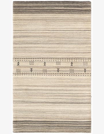 2' 5 x 4' Hand Knotted Gabbeh Wool Rug