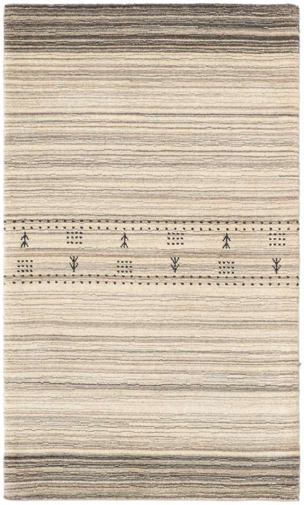 2' 5 x 4' Hand Knotted Gabbeh Wool Rug