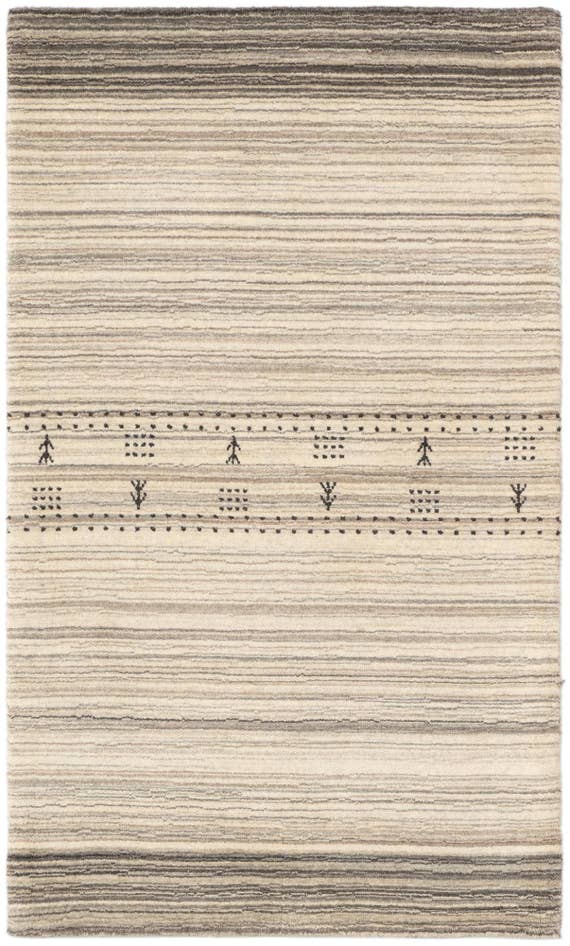 Detail image of 2' 5 x 4' Hand Knotted Gabbeh Wool Rug