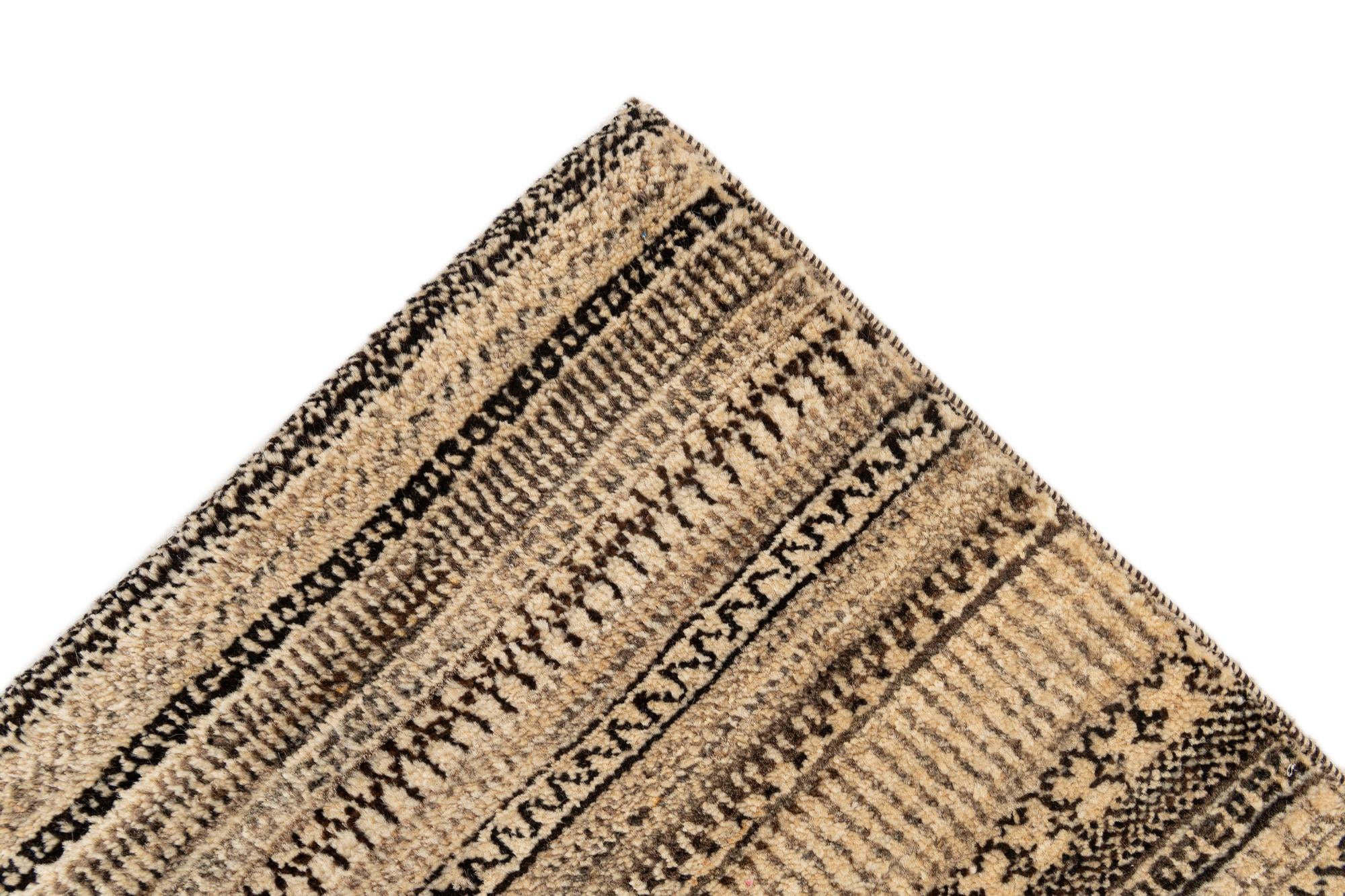 5' 6 x 8' 3 Hand Knotted Gabbeh Wool Rug
