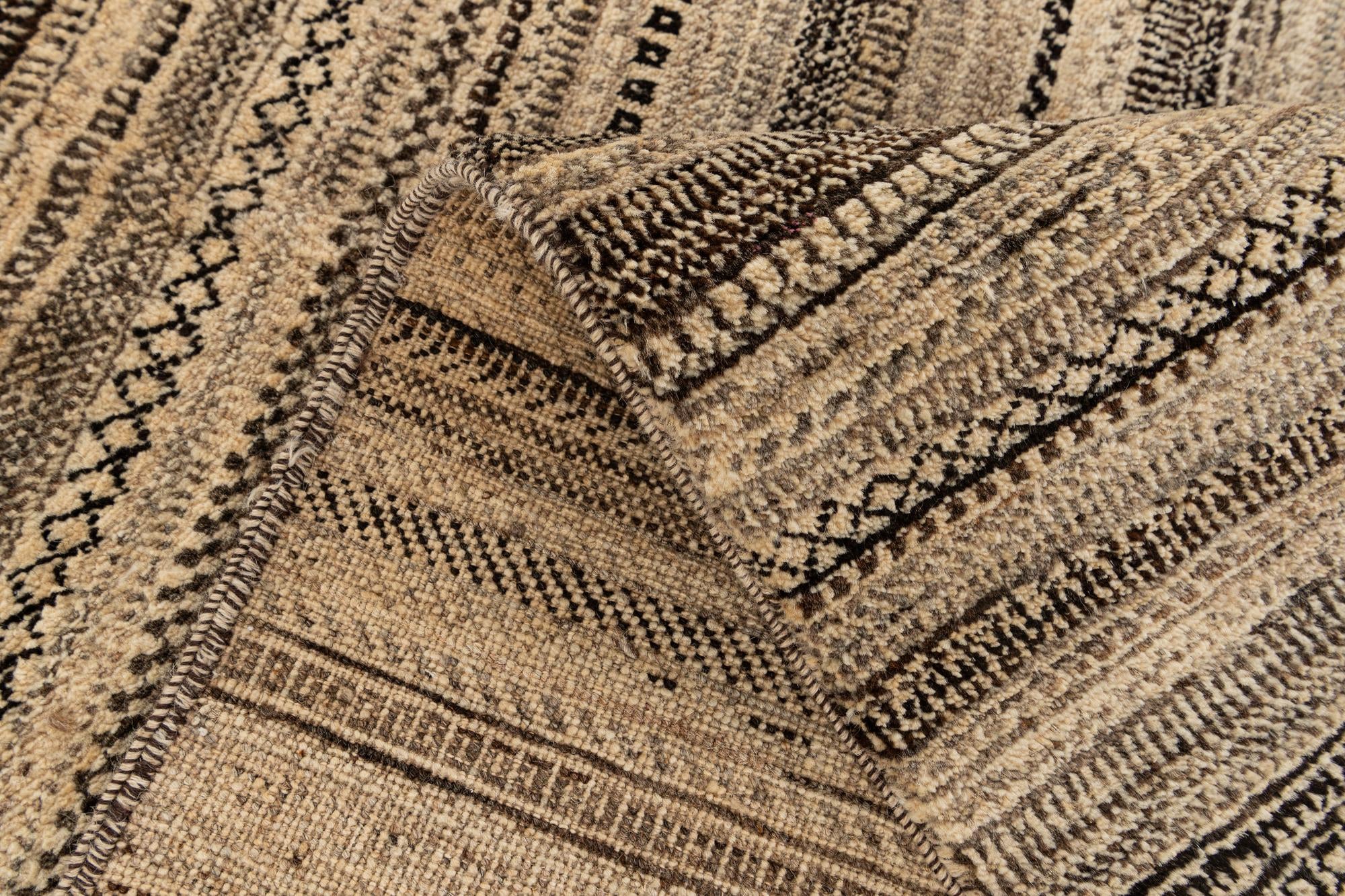 5' 6 x 8' 3 Hand Knotted Gabbeh Wool Rug