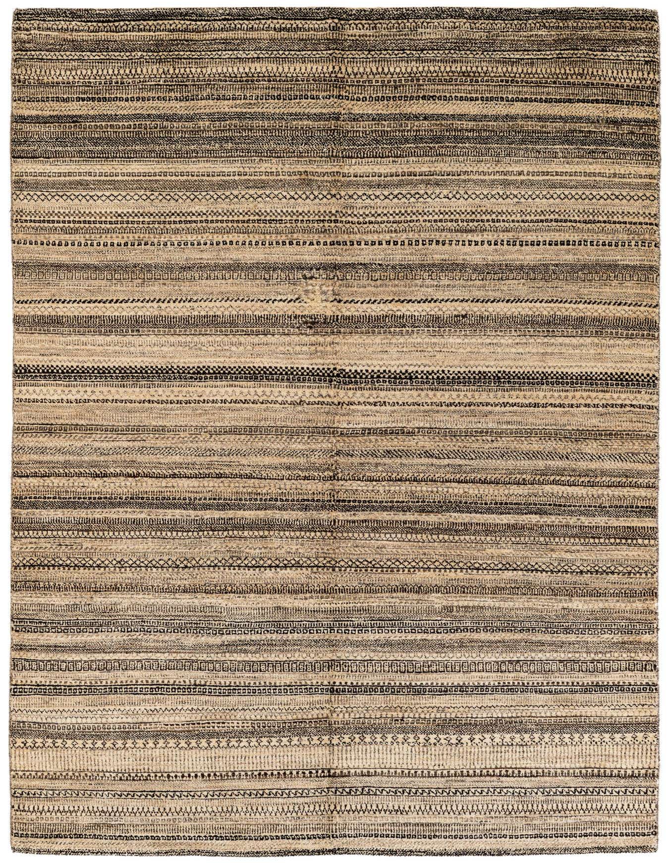 5' 6 x 8' 3 Hand Knotted Gabbeh Wool Rug