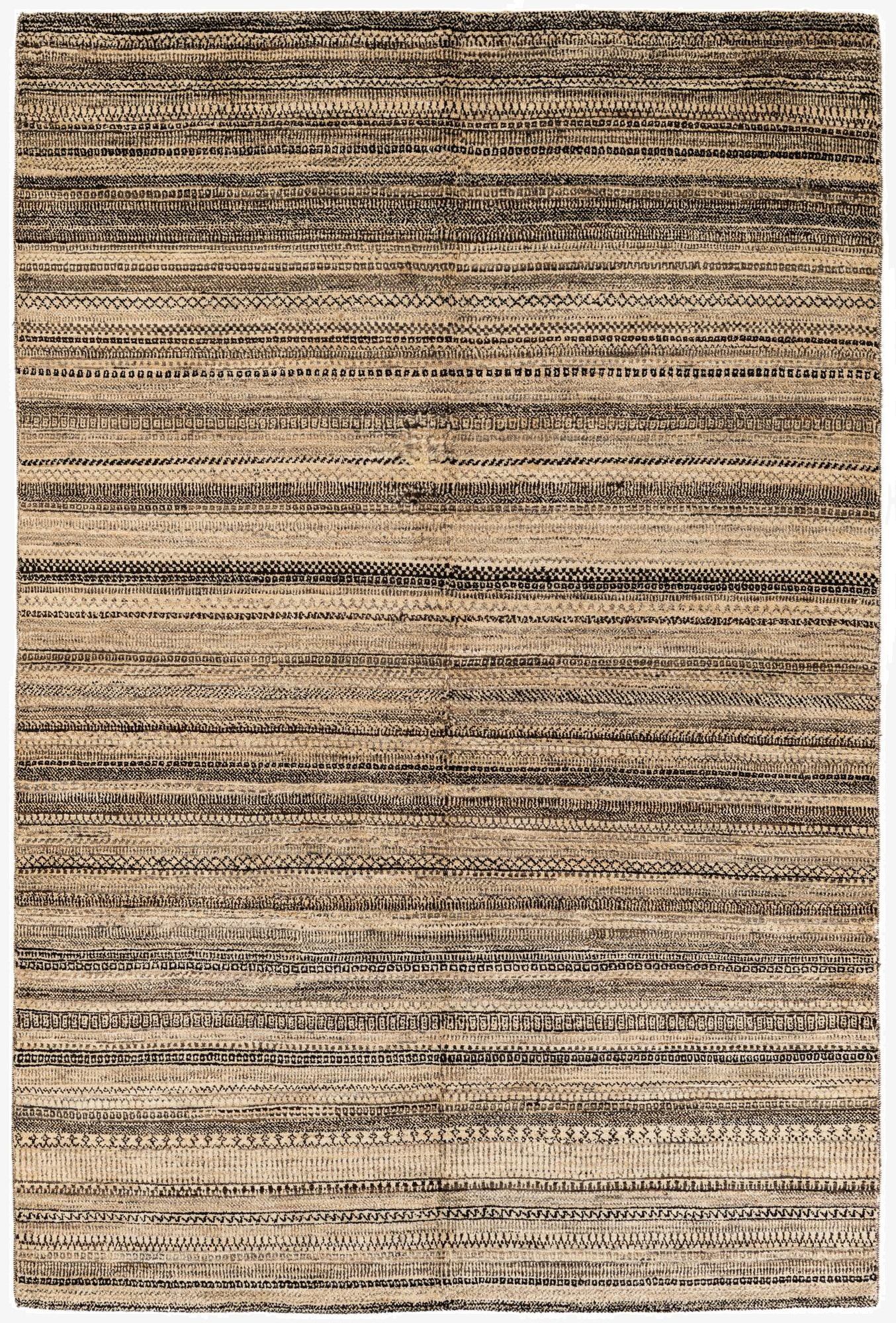 5' 6 x 8' 3  Hand Knotted Gabbeh Wool Rug