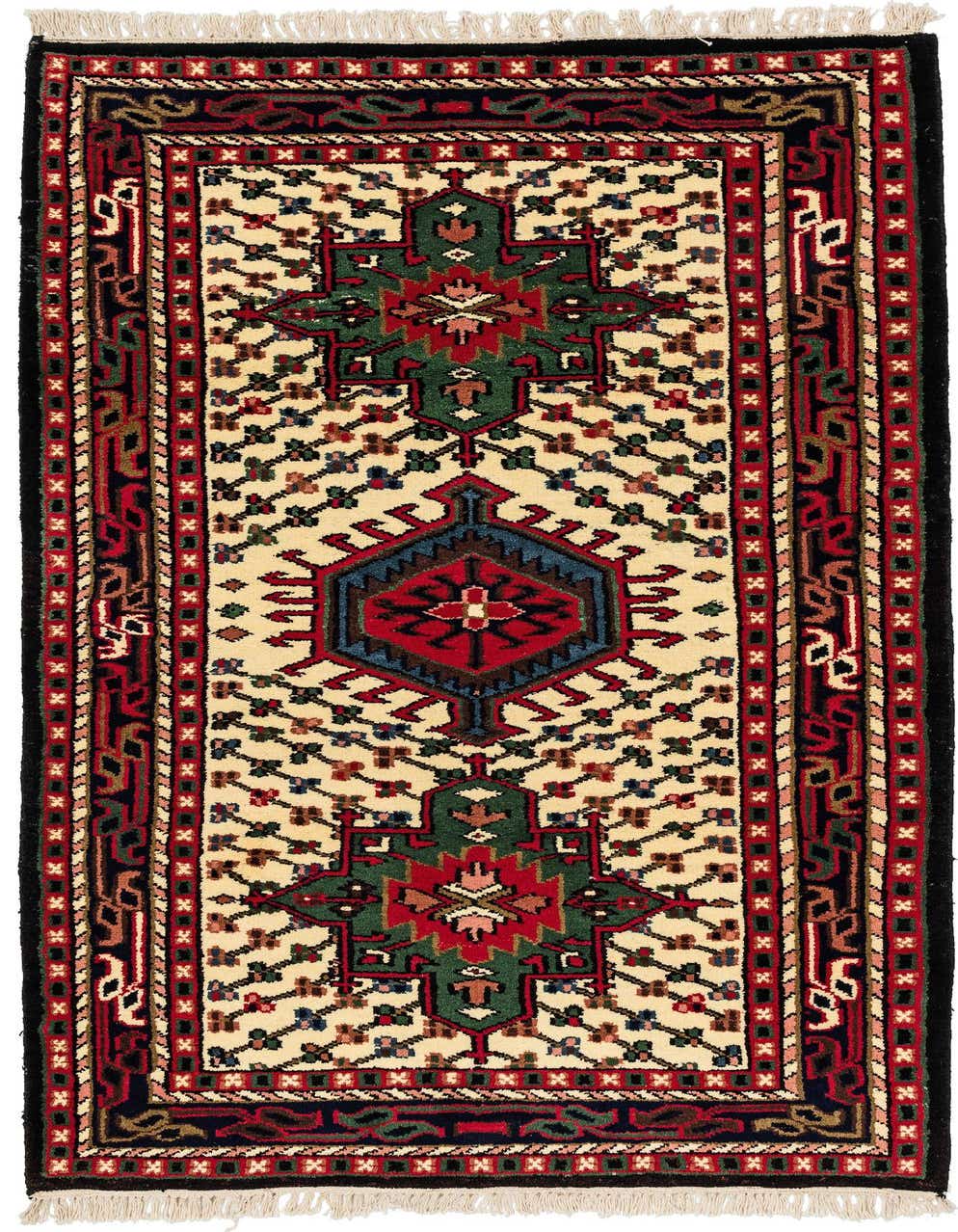 3' 4 x 6' 5 Hand Knotted Gharajeh Wool Rug