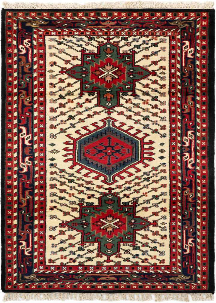 3' 6 x 6' 5 Hand Knotted Gharajeh Wool Rug