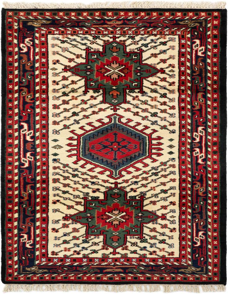 Detail image of 3' 6 x 6' 5 Hand Knotted Gharajeh Wool Rug