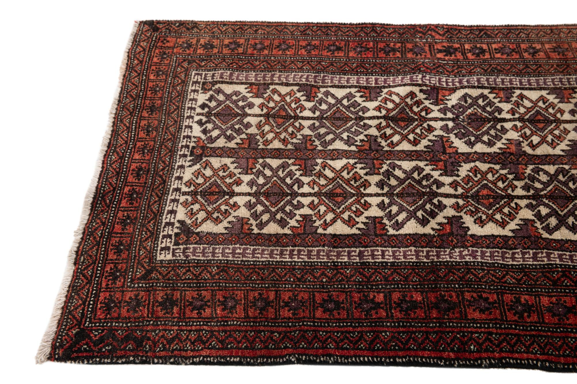 2' 5 x 4' 4 Hamedan Wool Rug