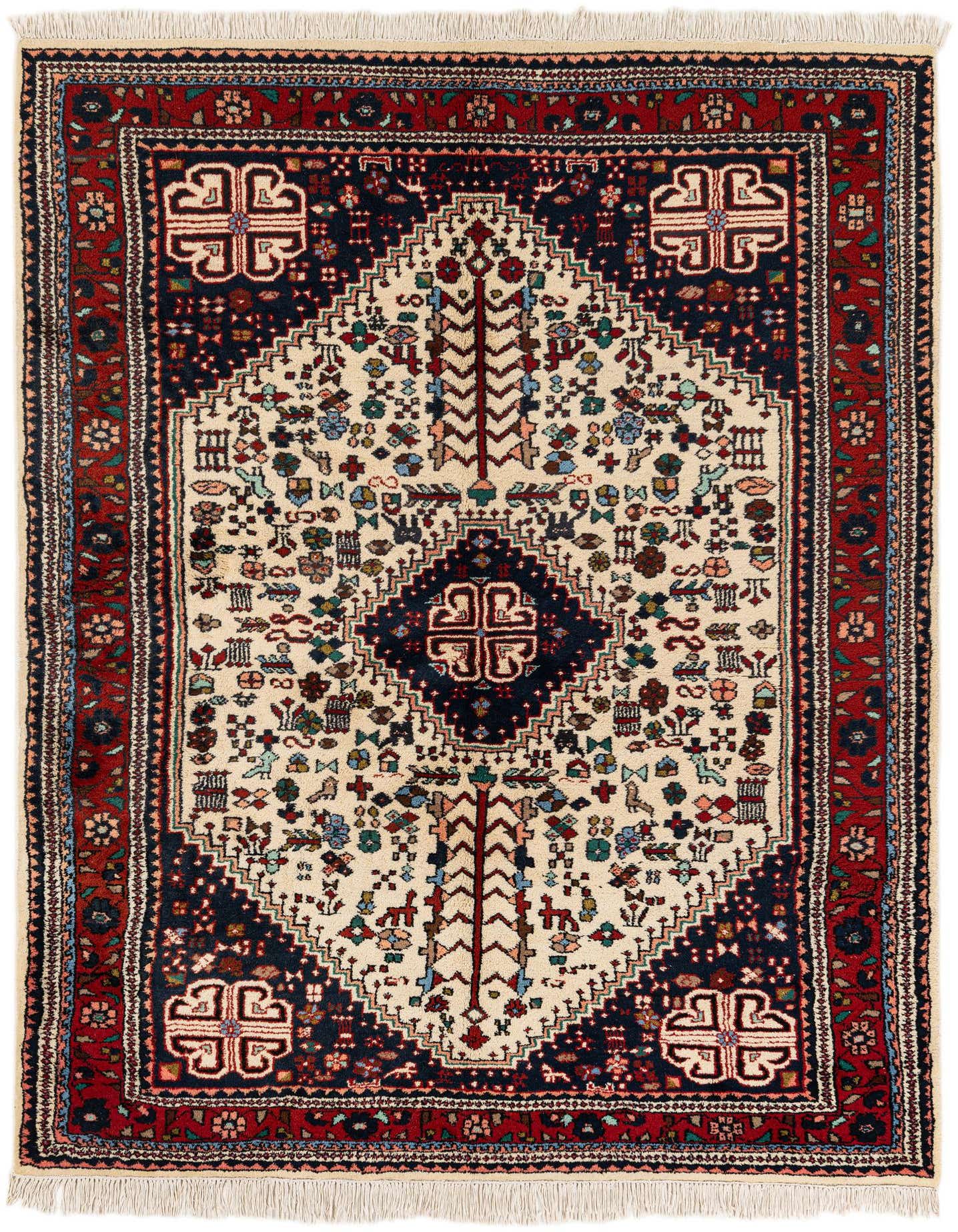 5' 7 x 7' 8 Hand Knotted Hamedan Wool Rug
