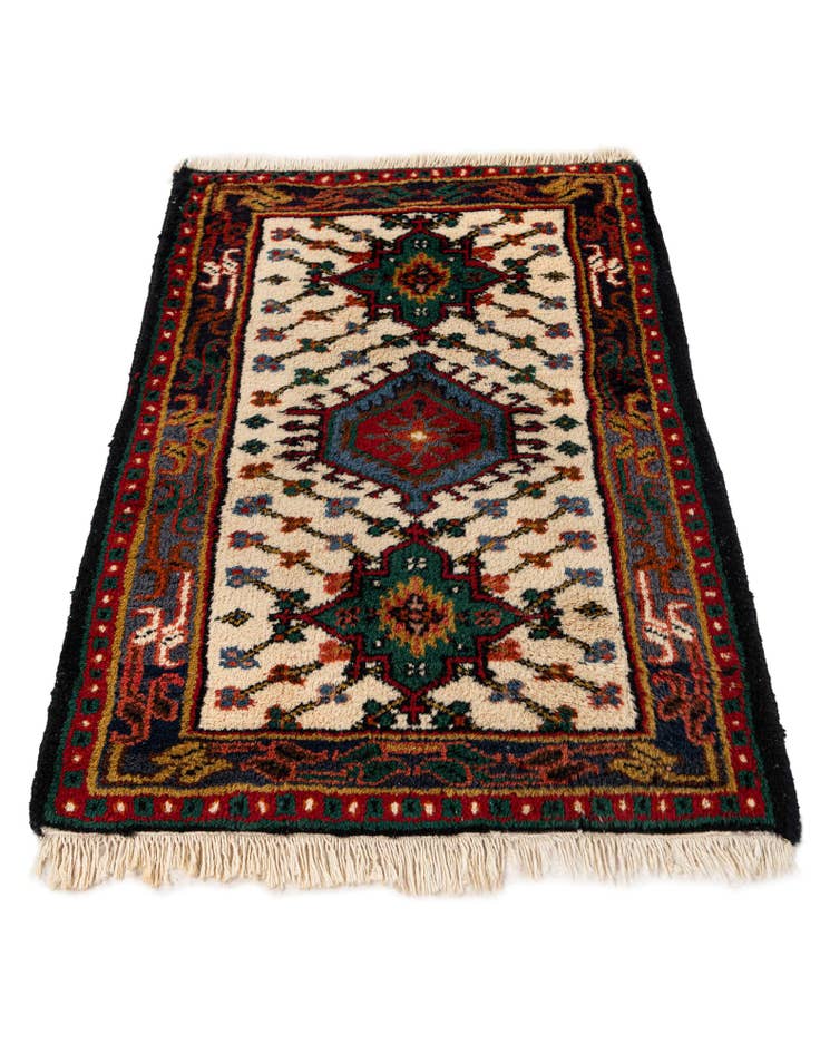 Detail image of 1' 11 x 2' 11 Hand Knotted Hamedan Wool Rug