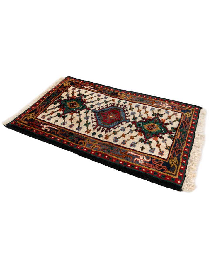 1' 11 x 2' 11 Hand Knotted Hamedan Wool Rug