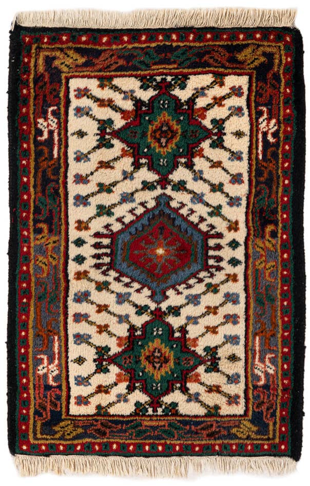 Detail image of 1' 11 x 2' 11 Hand Knotted Hamedan Wool Rug