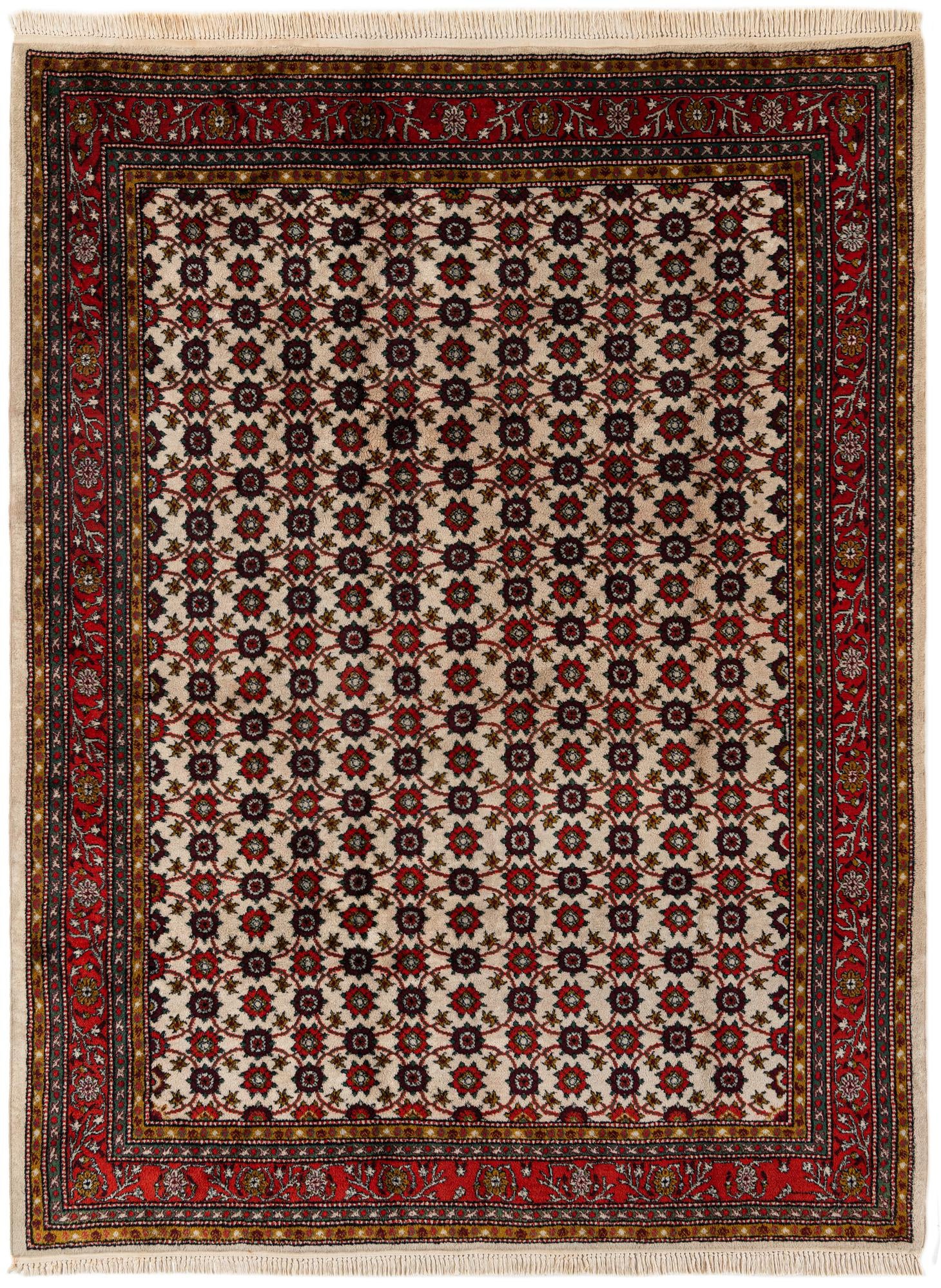 6' 8 x 9' Hand Knotted Hamedan Wool Rug