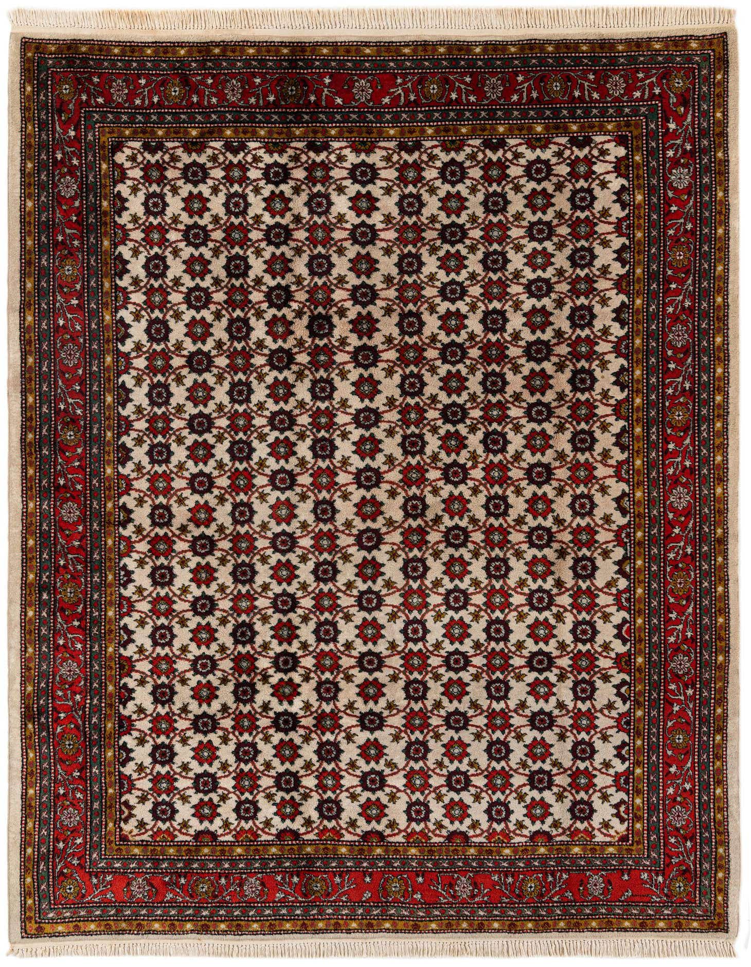 6' 8 x 9' Hand Knotted Hamedan Wool Rug