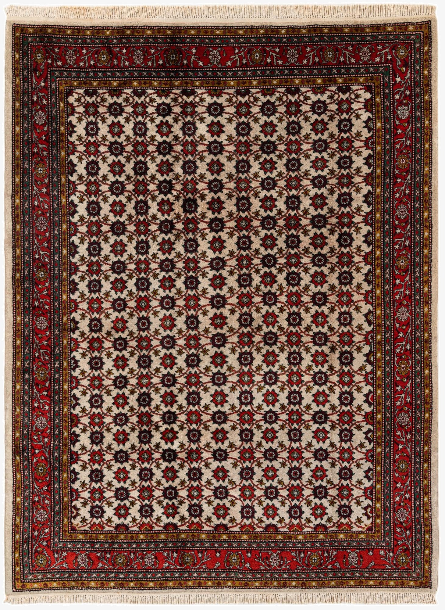 6' 8 x 9'  Hand Knotted Hamedan Wool Rug