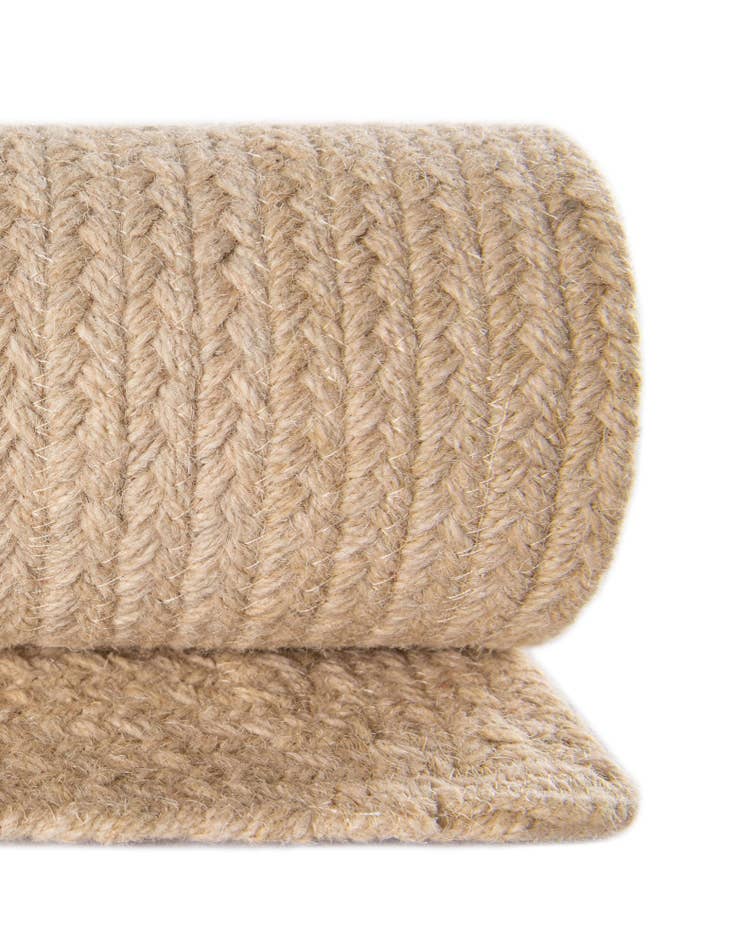 Detail image of 5' 1 x 8'  Hand Hand Braided Wool Rug