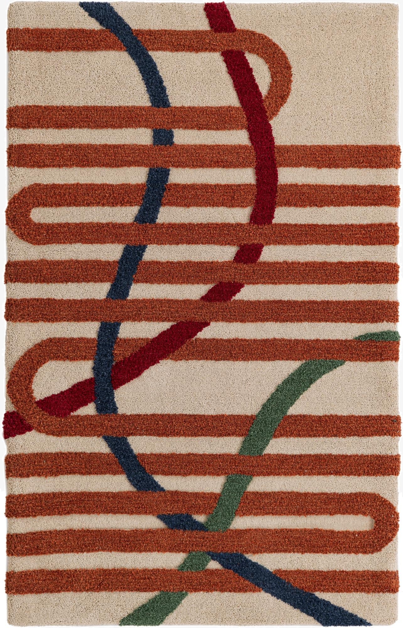 4' 1 x 6' 1 Handtufted Wool Rug