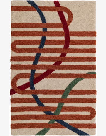 4' 1 x 6' 1 Handtufted Wool Rug