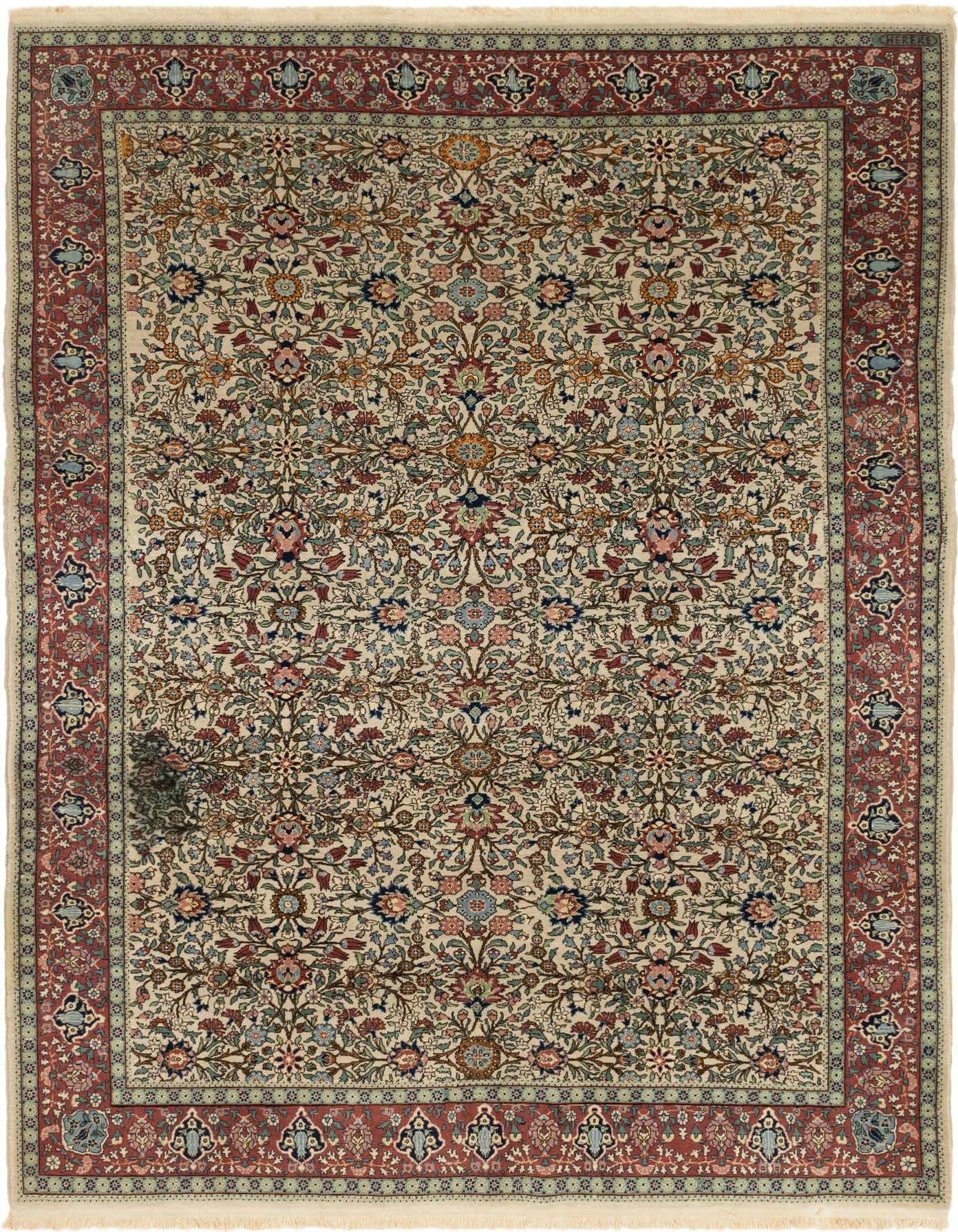 6' 9 x 9' 5 Hand Knotted Hereke Oriental Wool Rug
