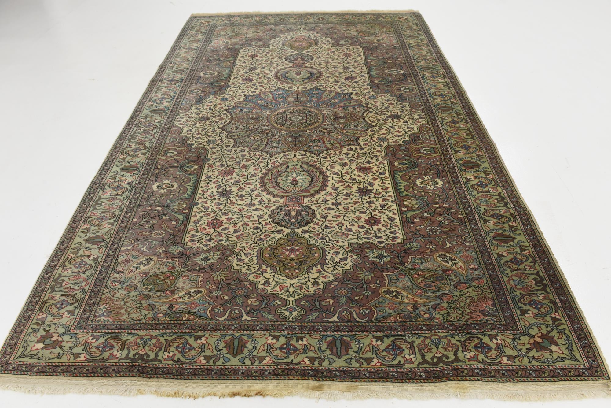 6' 6 x 10' 2 Hand Knotted Hereke Wool Rug