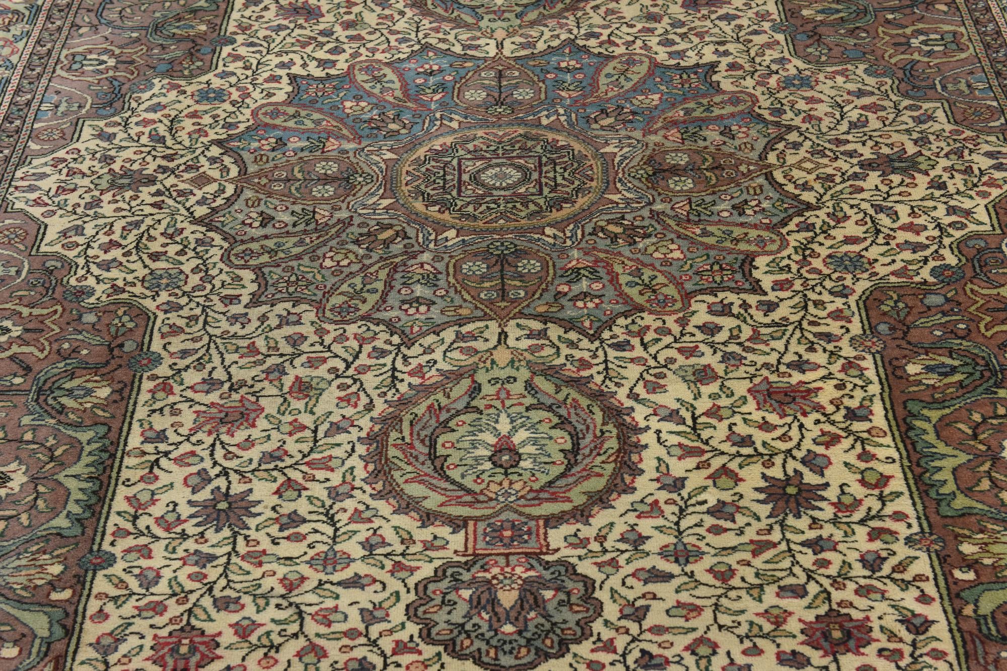 6' 6 x 10' 2 Hand Knotted Hereke Wool Rug