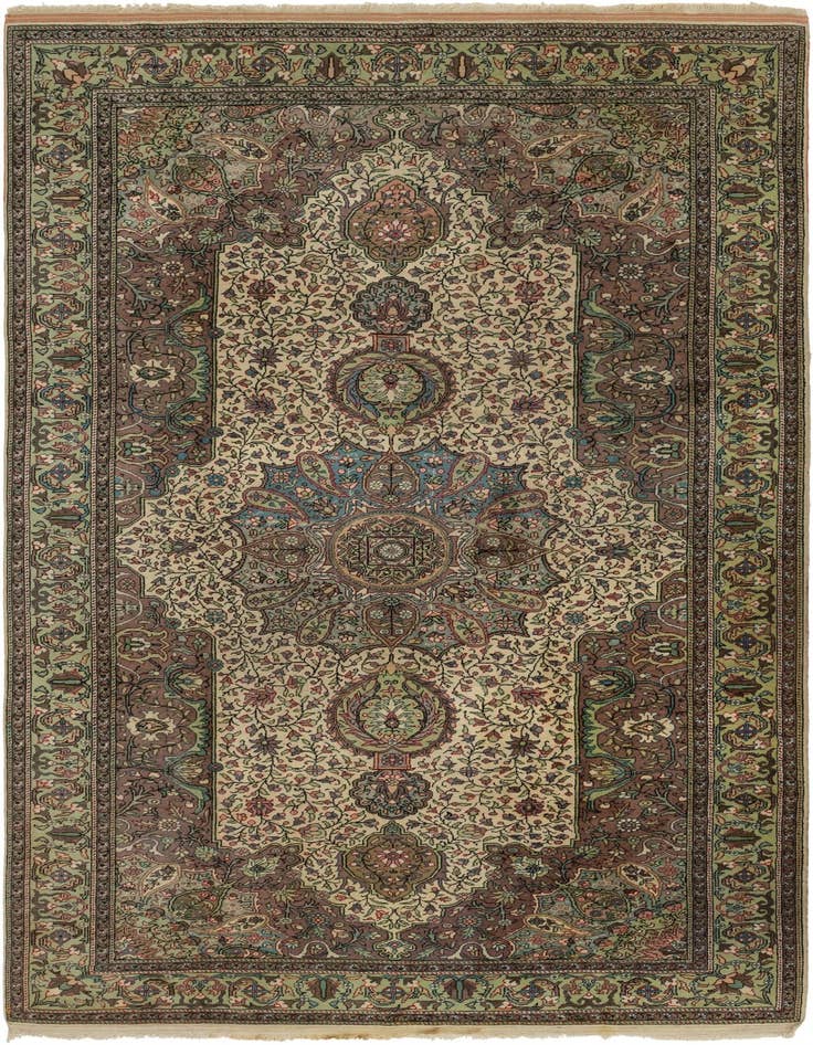 Detail image of 6' 6 x 10' 2 Hand Knotted Hereke Wool Rug