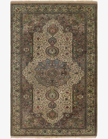 6' 6 x 10' 2 Hand Knotted Hereke Wool Rug