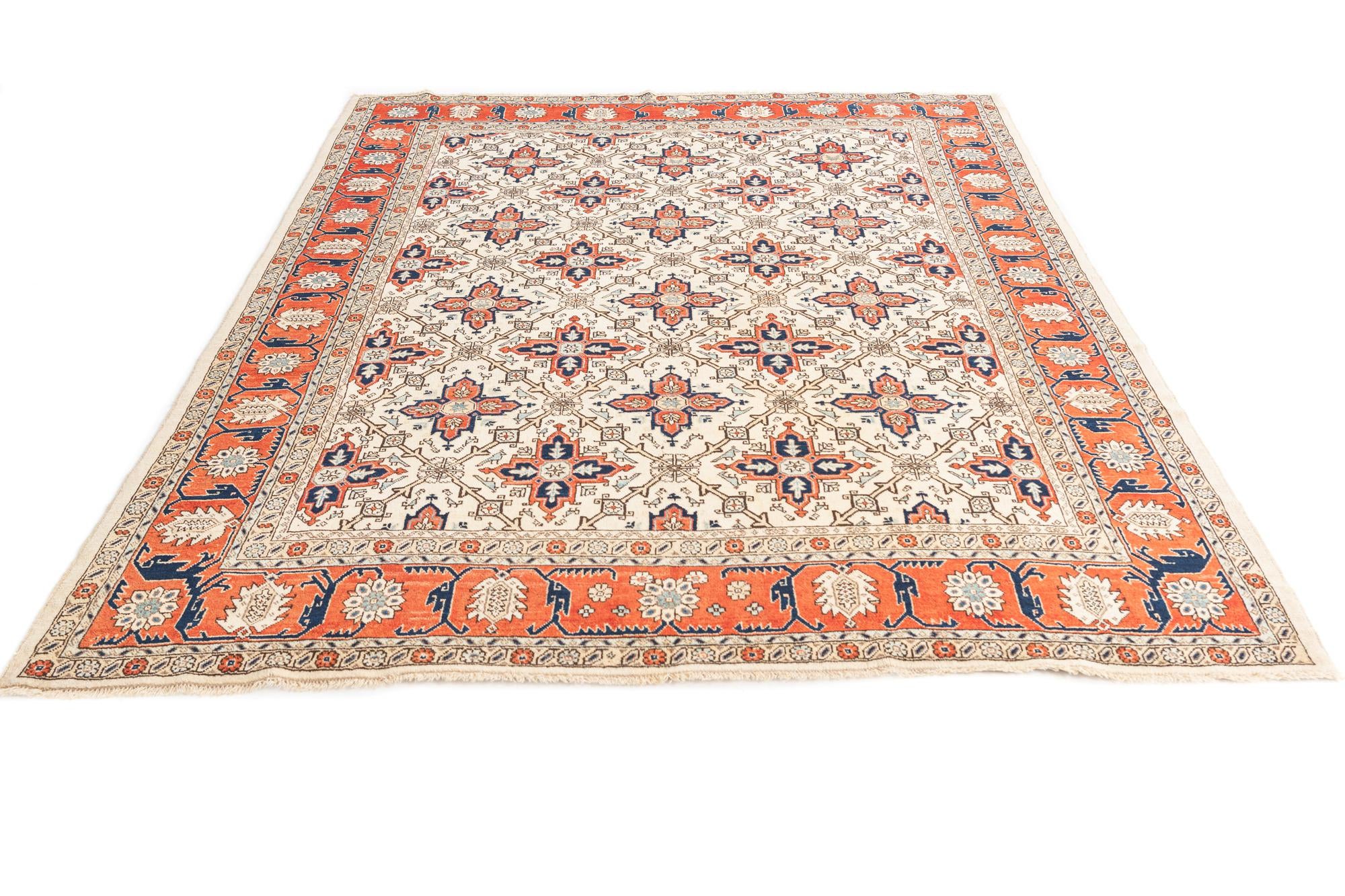 6' 5 x 8' 1 Hand Knotted Heriz Persian Rug