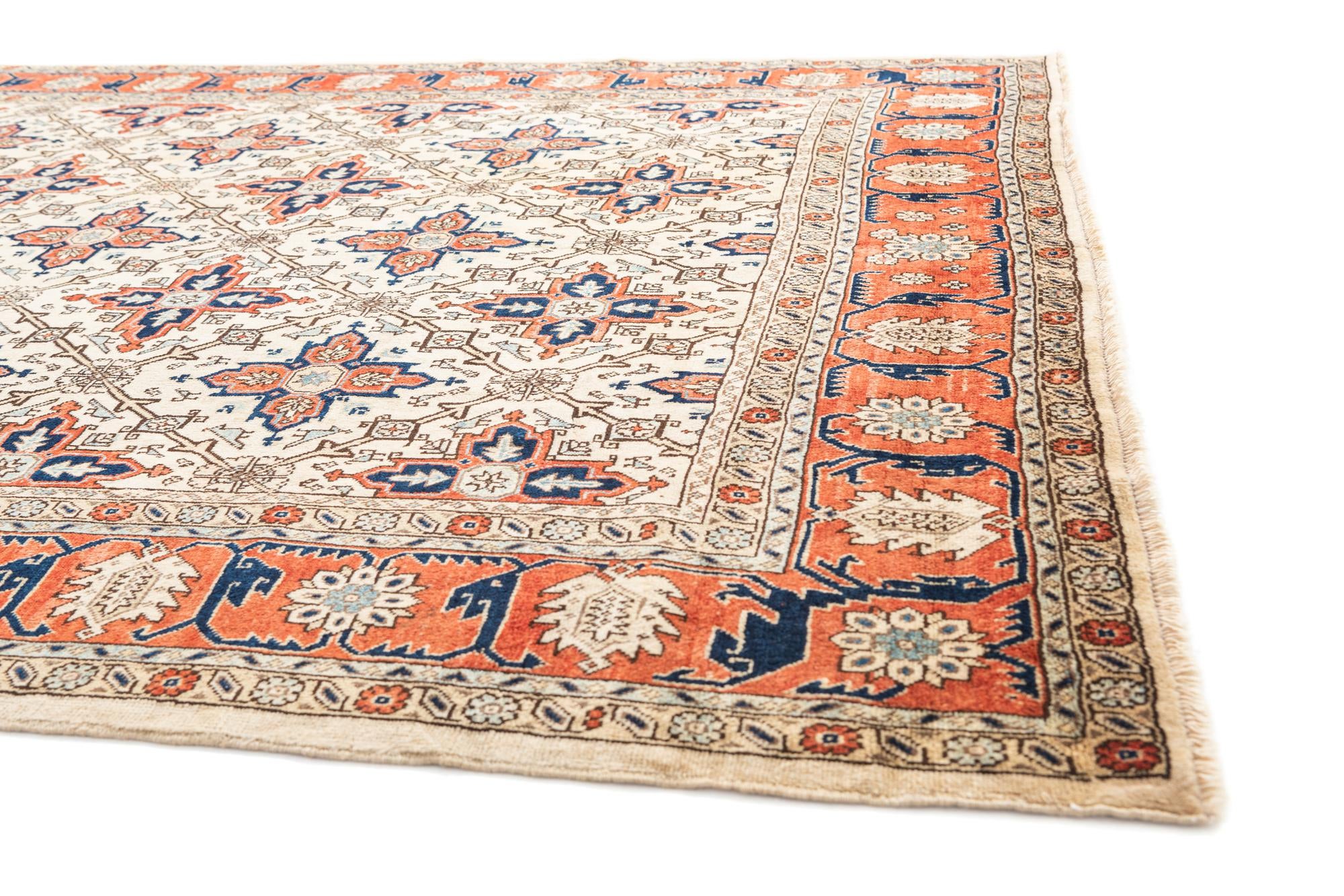6' 5 x 8' 1 Hand Knotted Heriz Persian Rug
