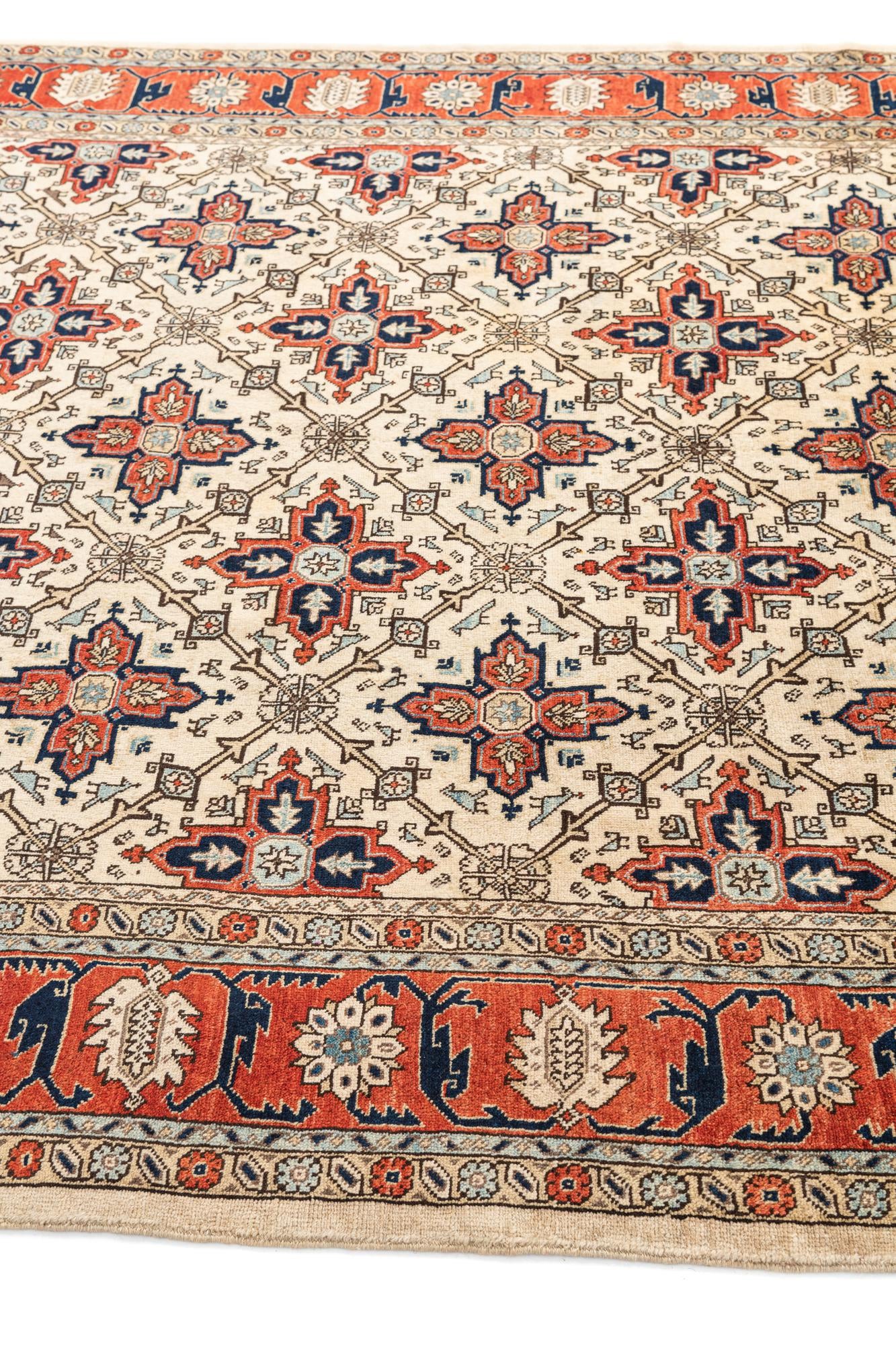6' 5 x 8' 1 Hand Knotted Heriz Persian Rug