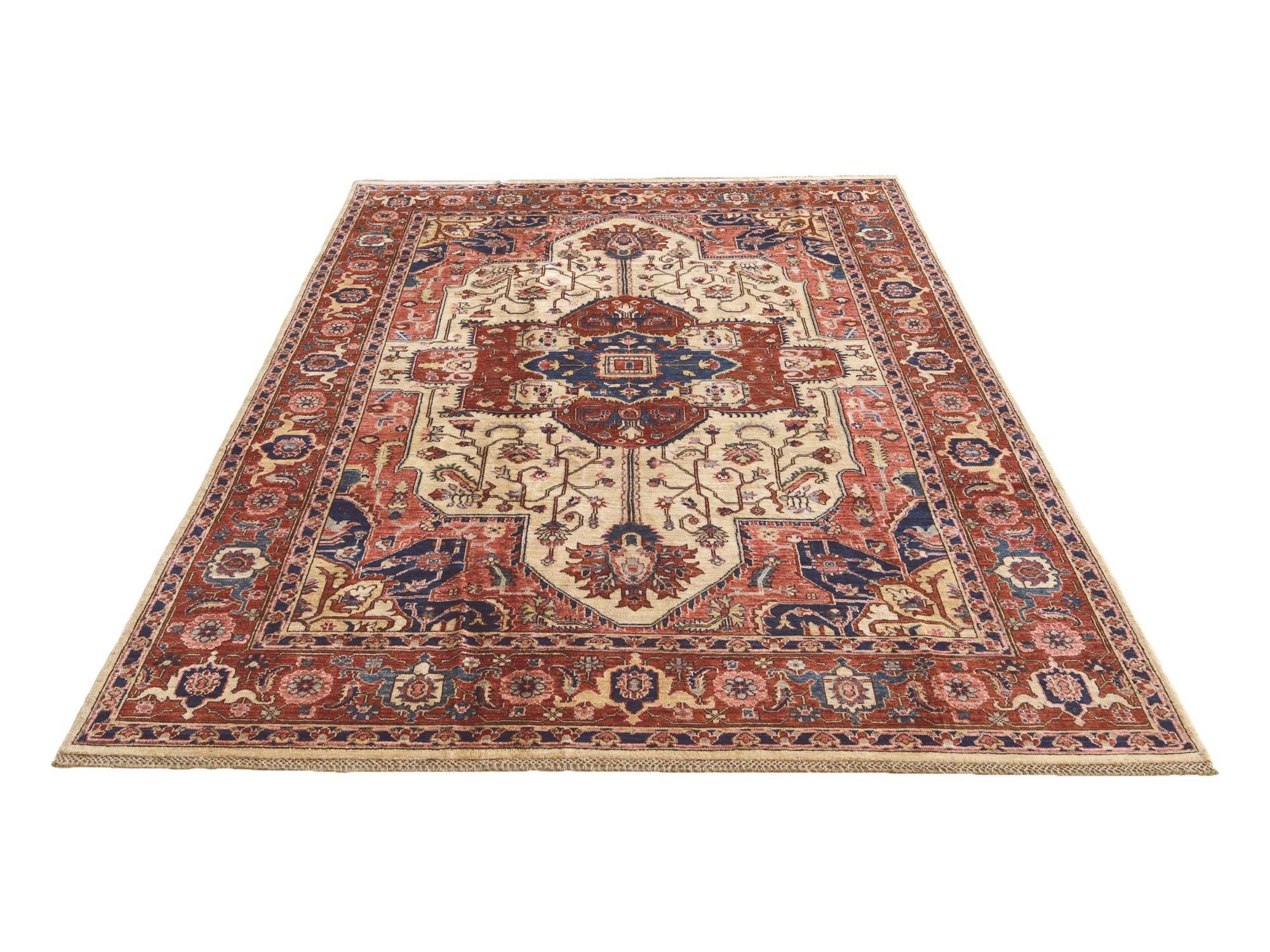 6' 8 x 9' 10 Hand Knotted Heriz Rug