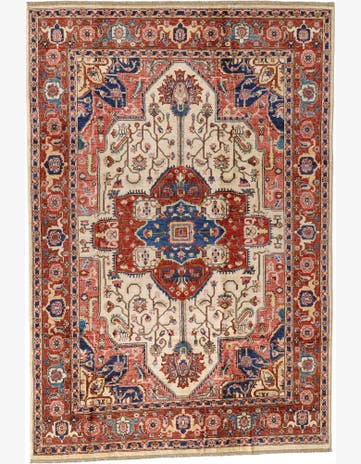 6' 8 x 9' 10 Hand Knotted Heriz Rug