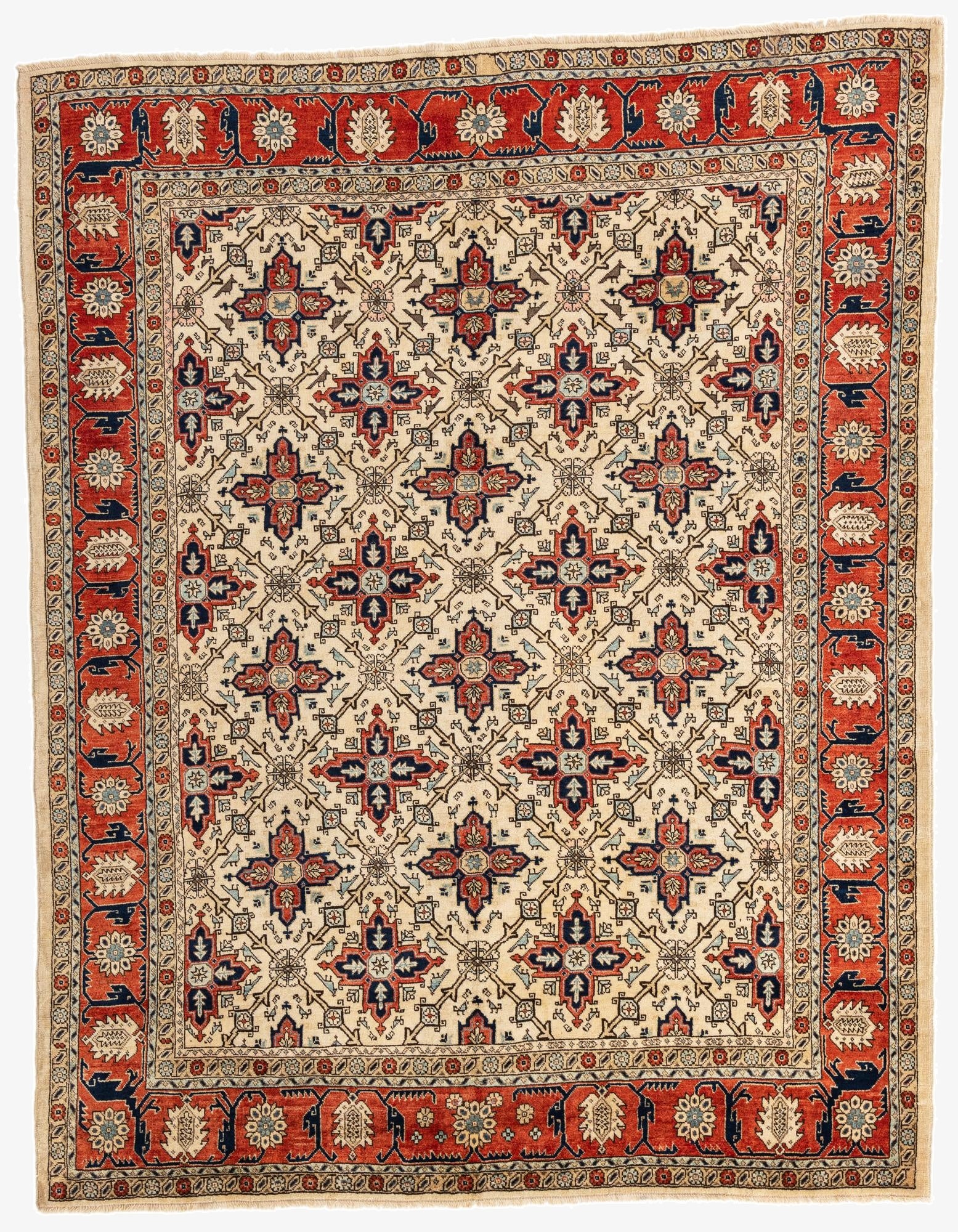 195cm x 245cm  Hand Knotted Heriz Persian Rug