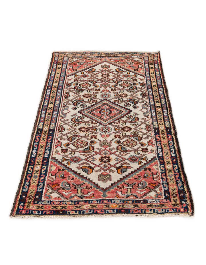2' 4 x 3' 11 Hand Knotted Hossainabad Wool Rug