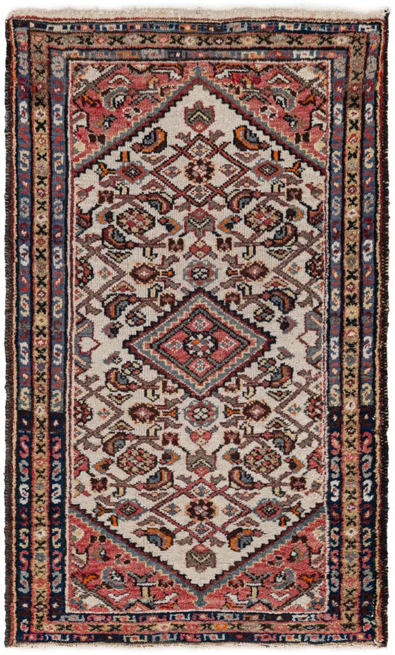 Detail image of 2' 4 x 3' 11 Hand Knotted Hossainabad Wool Rug