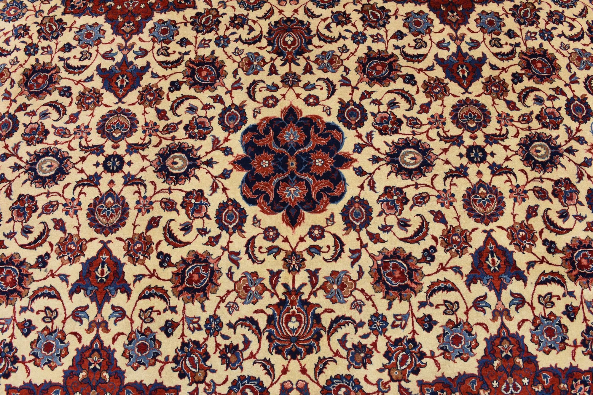 9' 6 x 13' Hand Knotted Isfahan Persian Wool Rug