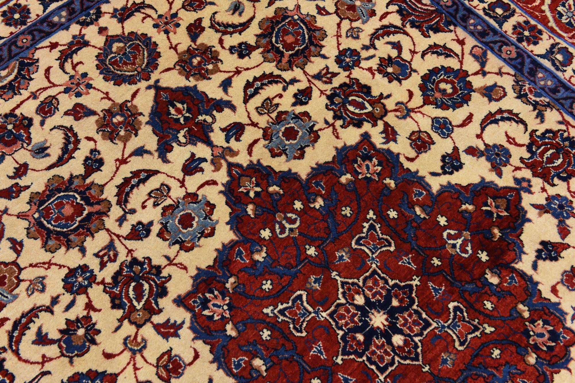 9' 6 x 13' Hand Knotted Isfahan Persian Wool Rug
