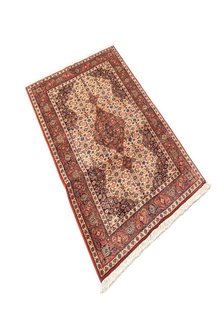 4' 5 x 6' 1 Hand Knotted Isfahan Wool Rug