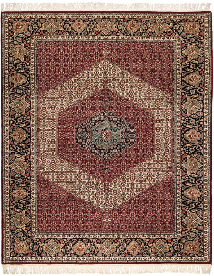Detail image of 7' 1 x 10' 2 Hand Knotted Isfahan Oriental Wool Rug