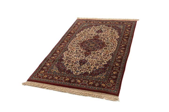 4' x 6' 8 Hand Knotted Isfahan Wool Rug