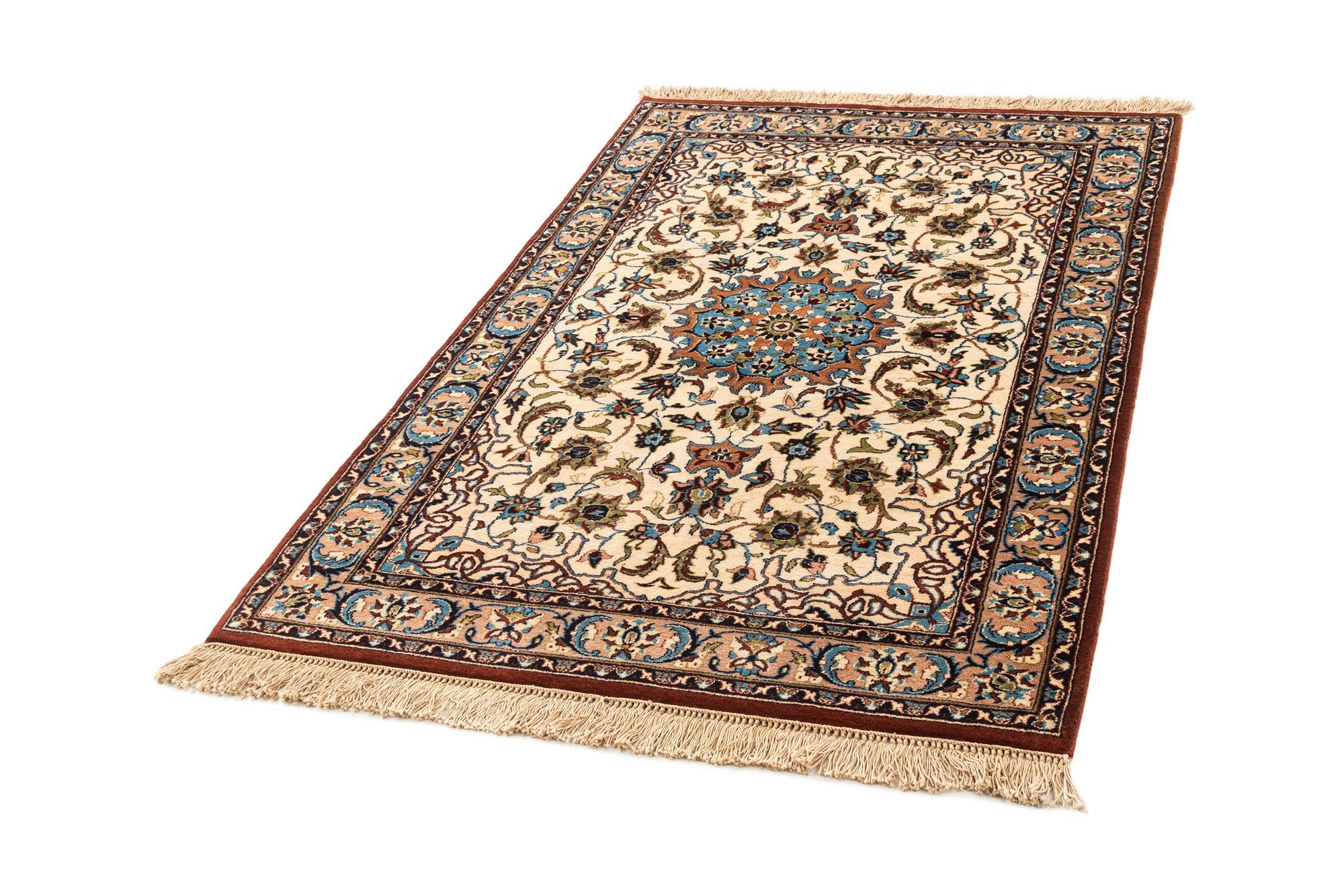120cm x 190cm anudado a mano Isfahan Alfombra Oriental Lana