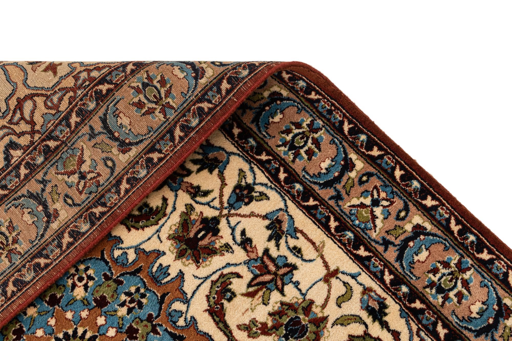 120cm x 190cm anudado a mano Isfahan Alfombra Oriental Lana