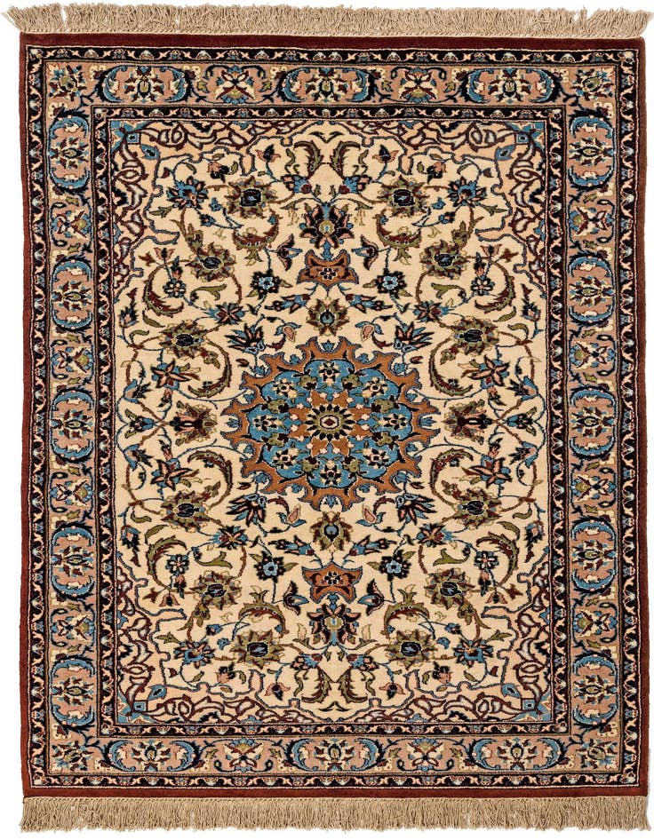 Detail image of 4' x 6' 2 Hand Knotted Isfahan Oriental Wool Rug