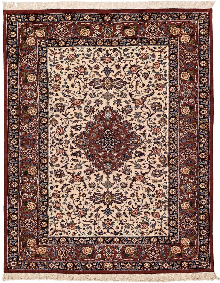 Detail image of 6' 8 x 9' 2 Hand Knotted Isfahan Oriental Wool Rug