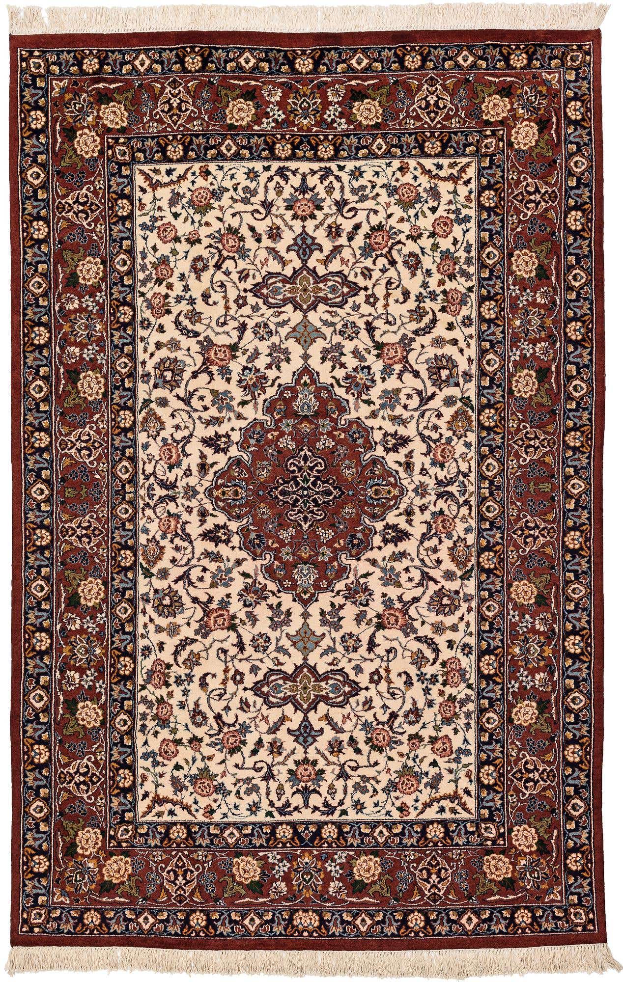 6' 8 x 9' 2 Hand Knotted Isfahan Oriental Wool Rug