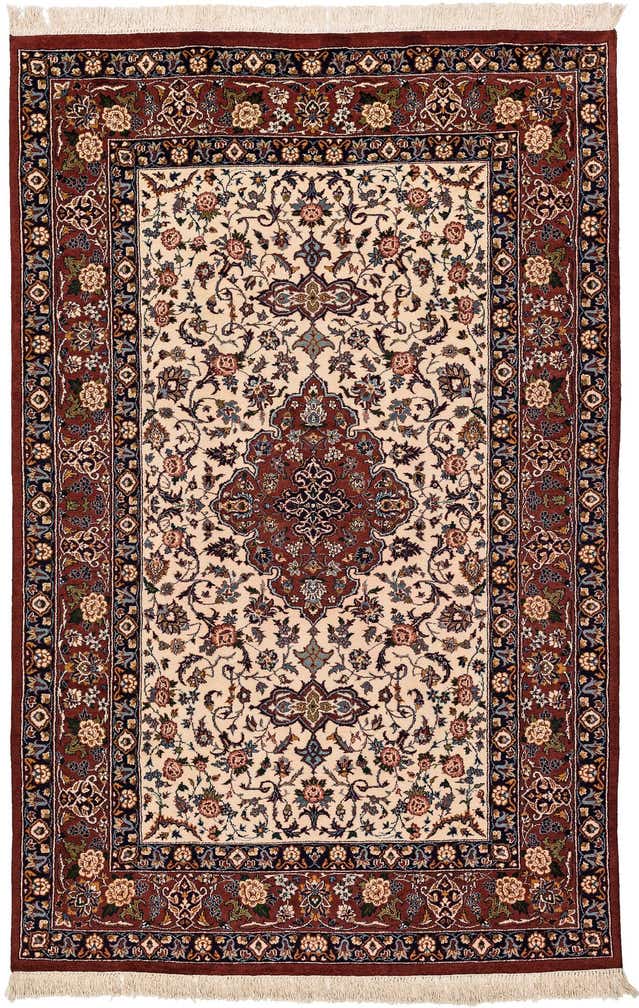 6' 8 x 9' 2 Hand Knotted Isfahan Oriental Wool Rug
