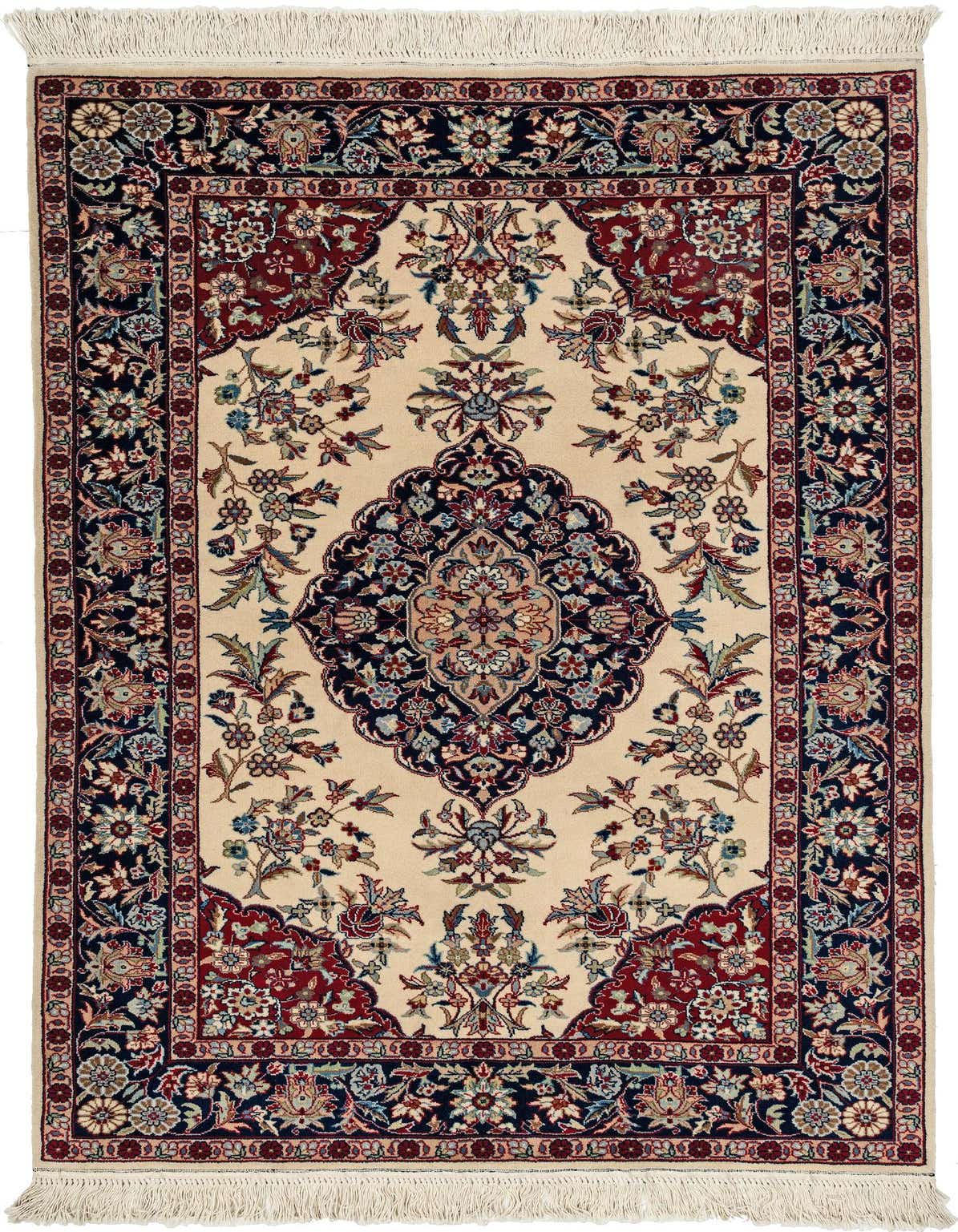 3' 4 x 5' 4 Hand Knotted Isfahan Oriental Wool Rug