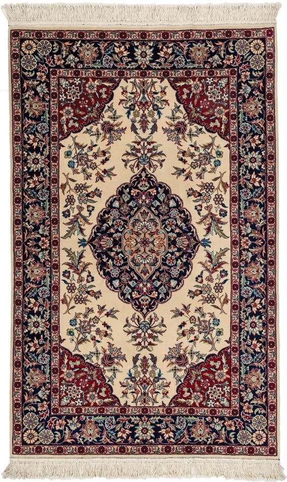 Detail image of 3' 4 x 5' 4 Hand Knotted Isfahan Oriental Wool Rug